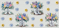 Whit Boots with flowers