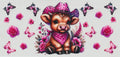 Pink Leopard hat with roses
