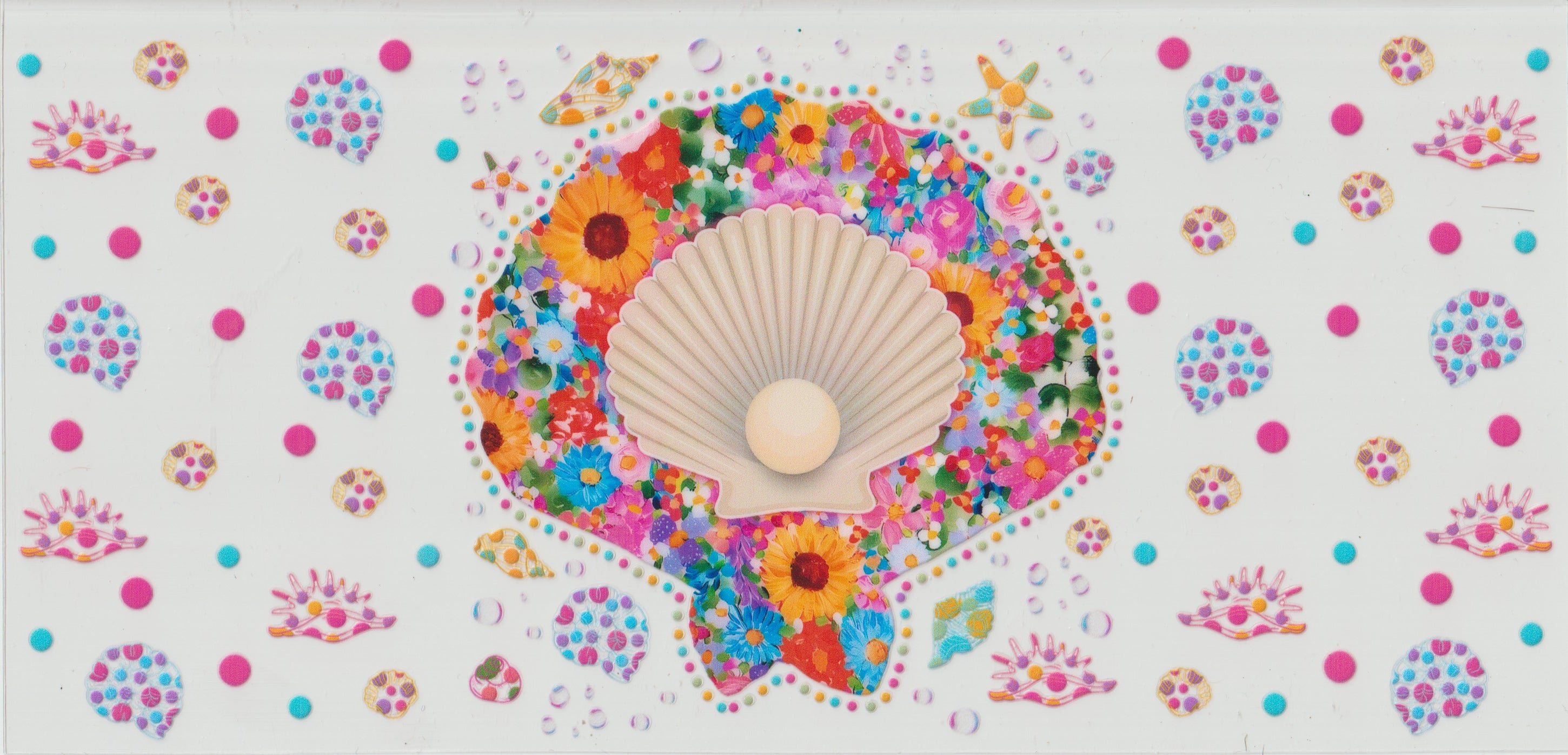 Big flower shell with a pearl