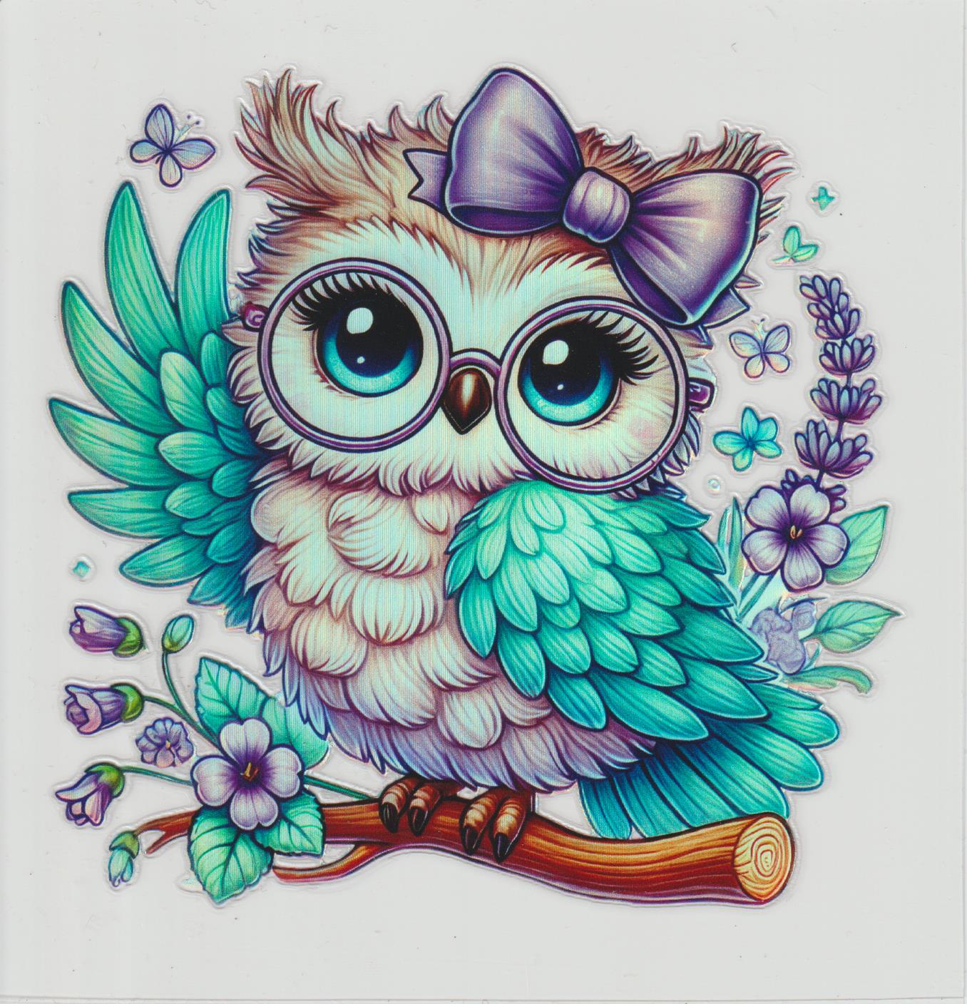 Holographic Purple Bow Owl
